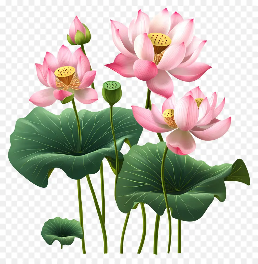 Flores De Lótus Rosa，Flores De Lótus PNG