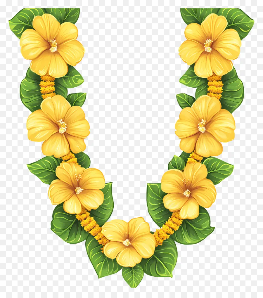 Guirlanda Ugadi，Guirlanda De Flores Amarelas PNG