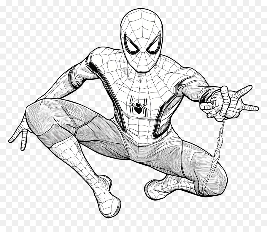 Página Para Colorir，Homem Aranha PNG