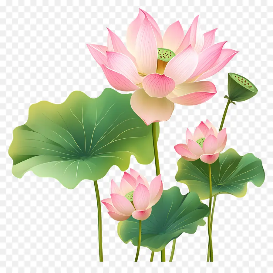 Flores De Lótus Rosa，Flores De Lótus PNG