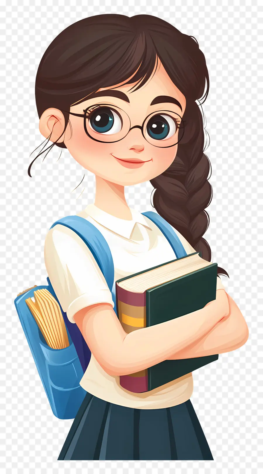 Aluna，Menina Com Livros PNG