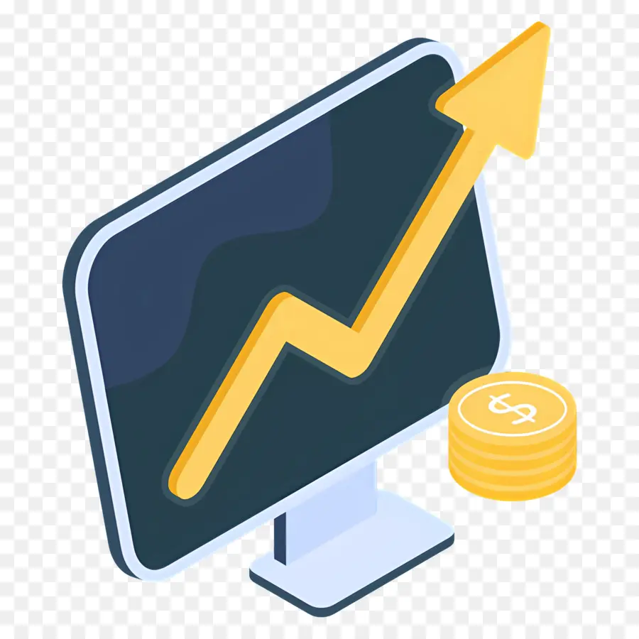 Seta De Crescimento，Gráfico No Monitor PNG