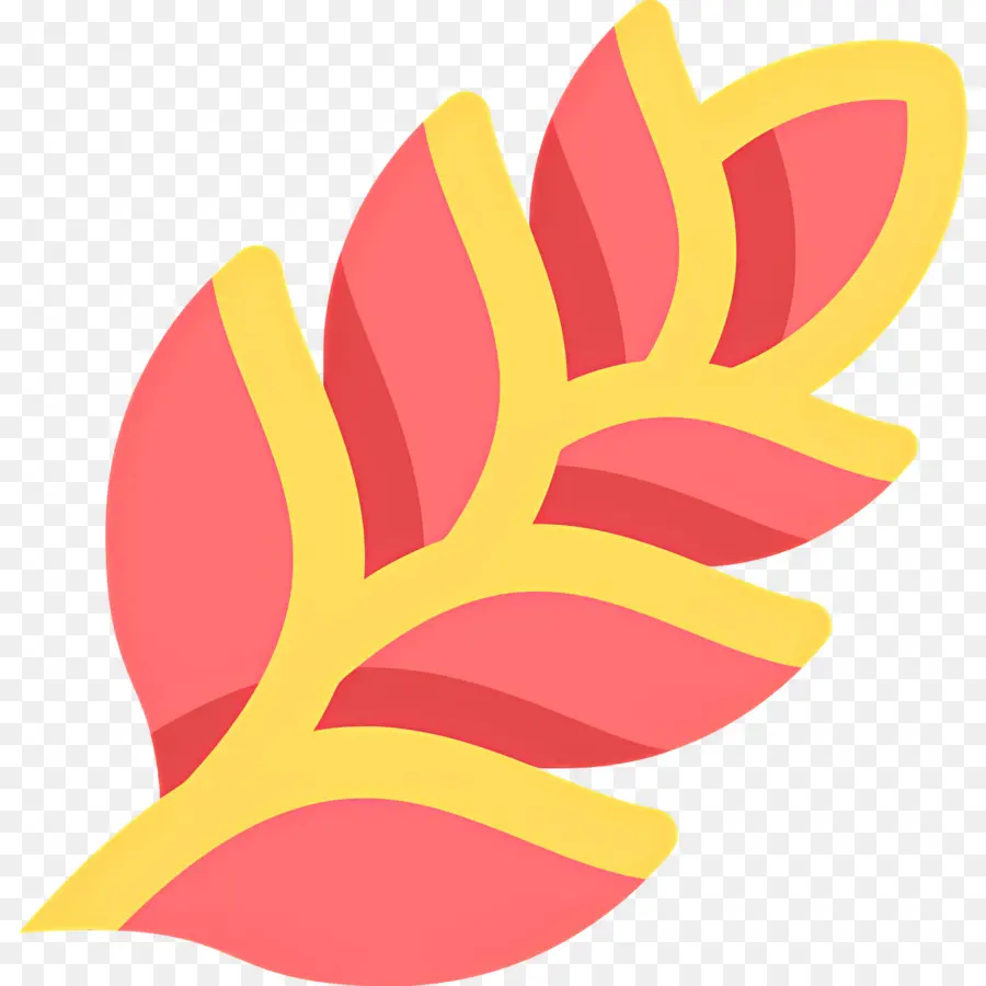 Flor Tropical，Folha Vermelha PNG