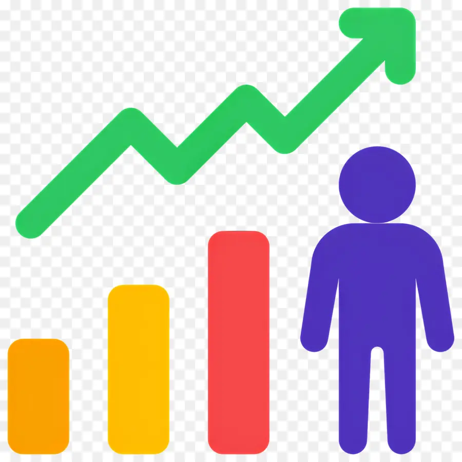 Seta De Crescimento，Pessoa Com Gráfico De Crescimento PNG