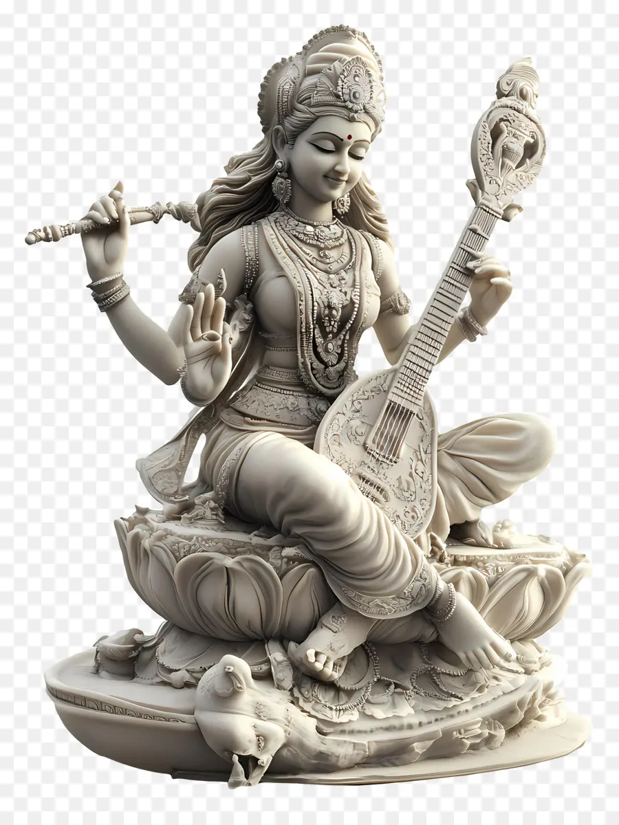 Saraswati，Estátua Da Deusa PNG