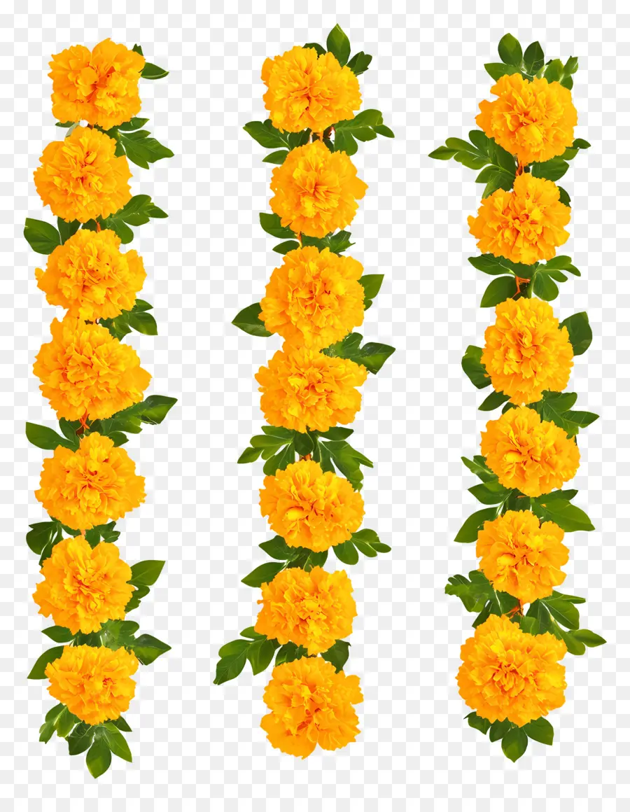 Guirlanda Ugadi，Guirlanda De Flores Amarelas PNG