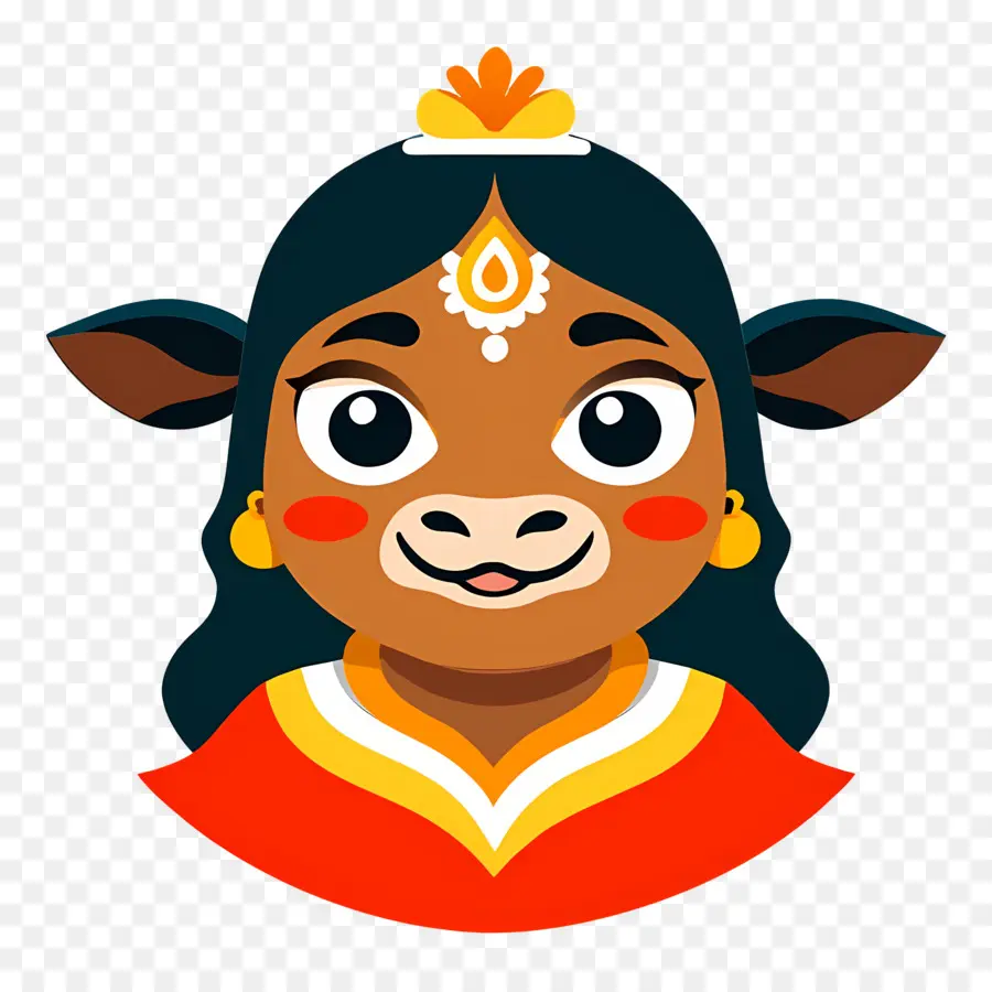 Vaca Indiana，Personagem De Desenho Animado PNG