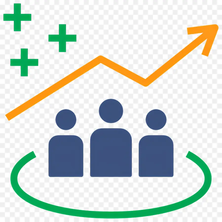 Seta De Crescimento，Gráfico De Crescimento Com Pessoas PNG