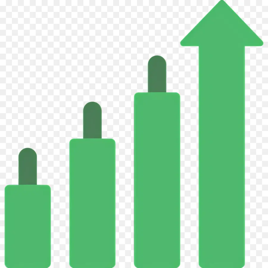 Seta Para Cima，Gráfico De Barras Verdes PNG