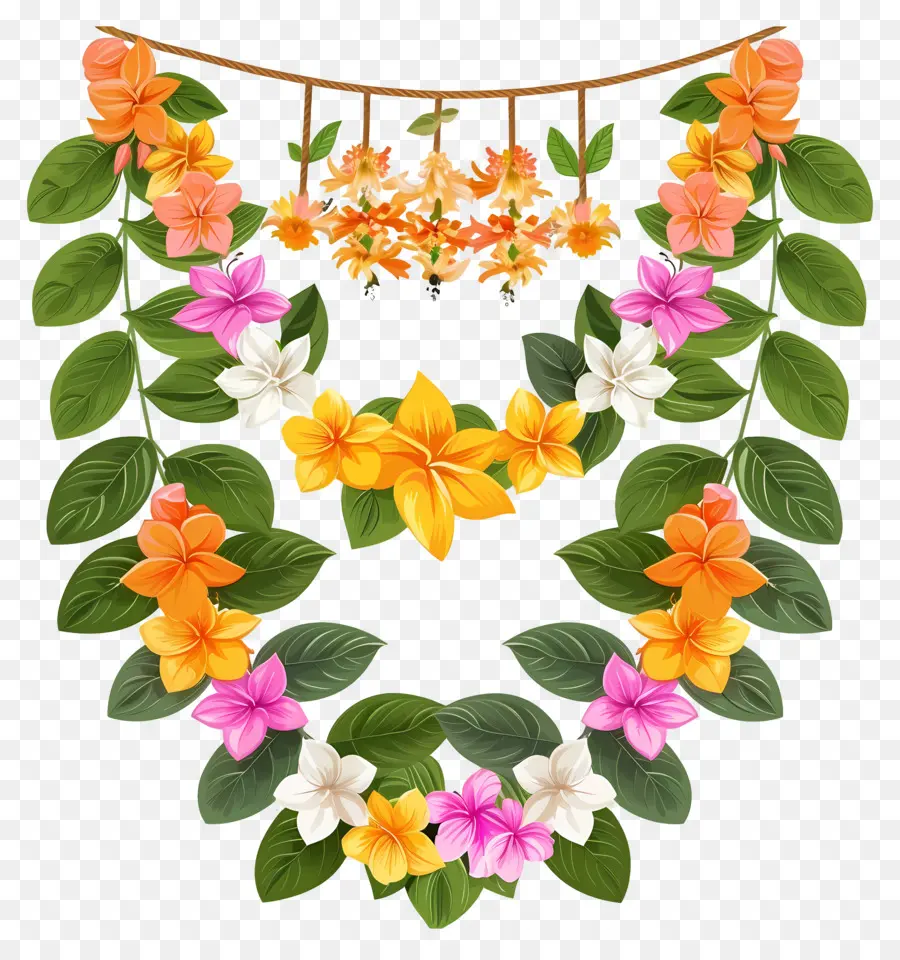 Guirlanda Ugadi，Guirlanda De Flores PNG