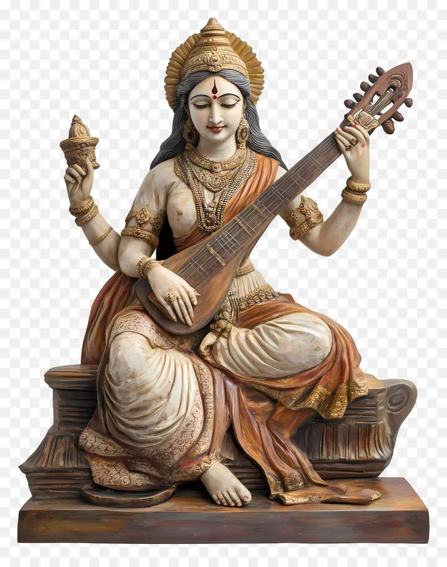 Saraswati，Estátua Da Deusa PNG