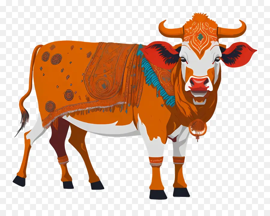 Vaca Indiana，Vaca Decorada PNG