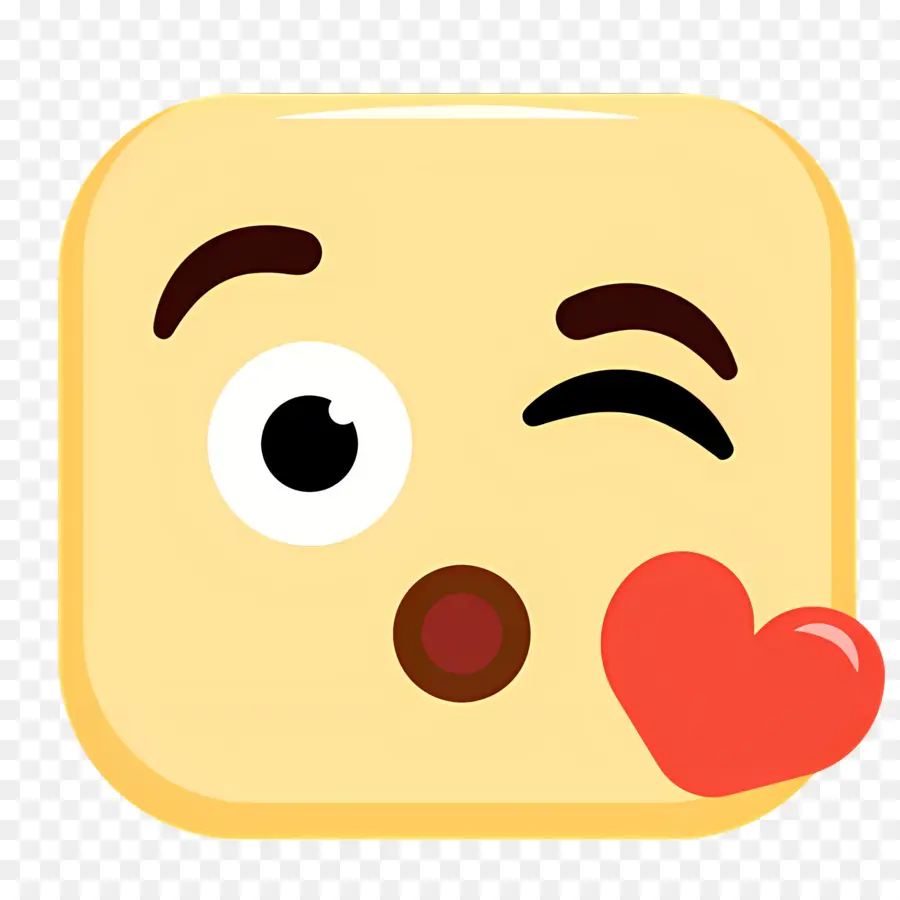 Beijo Emoji，Emoji Piscando PNG