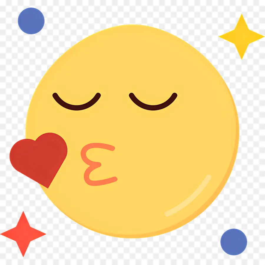 Beijo Emoji，Cara Beijando PNG