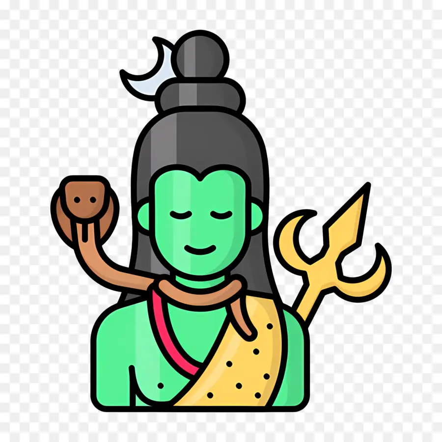 Shiva，Pessoa Verde Com Tridente PNG