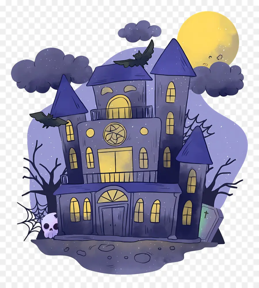 Casa De Halloween，Casa Assombrada PNG