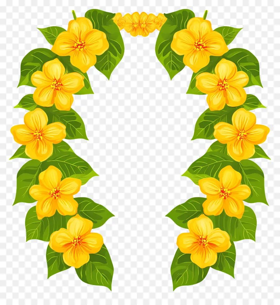 Guirlanda Ugadi，Guirlanda De Flores Amarelas PNG