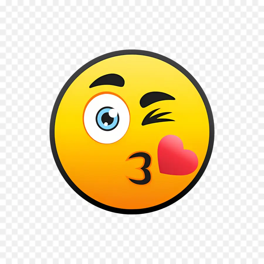 Beijo Emoji，Cara Beijando PNG