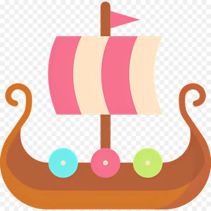 Navio Viking，Veleiro Rosa E Branco PNG