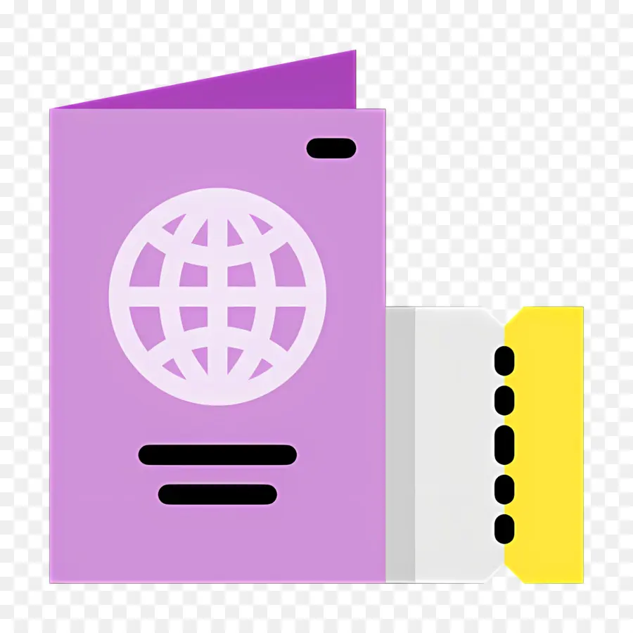 Bilhete De Passaporte，Passaporte E Bilhete Roxo PNG