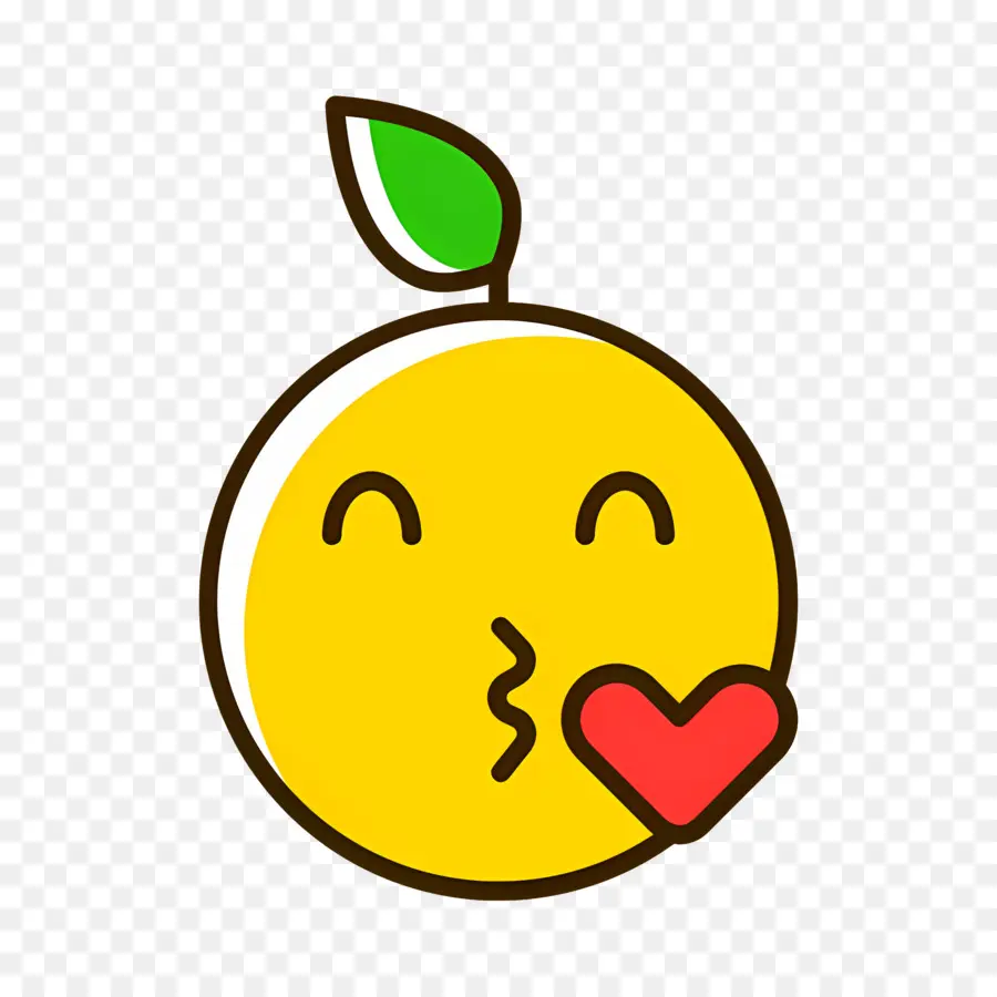 Beijo Emoji，Emoji De Fruta Amarela PNG