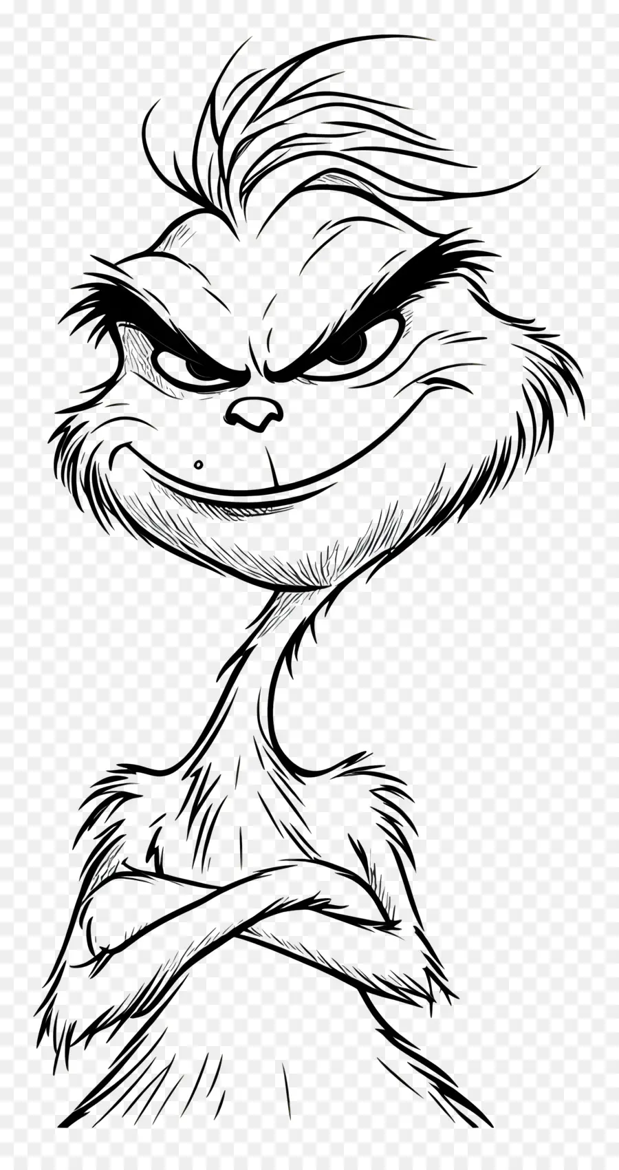 Grinch，Grinch Com Braços Cruzados PNG