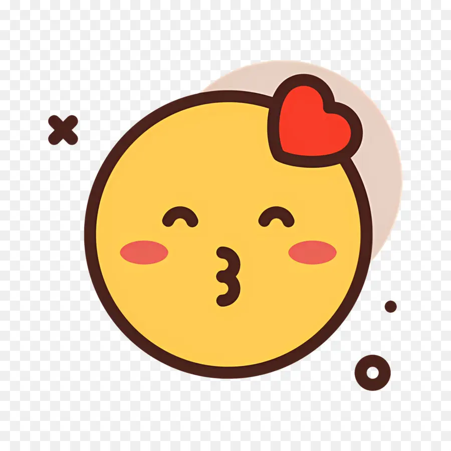 Beijo Emoji，Cara Beijando PNG