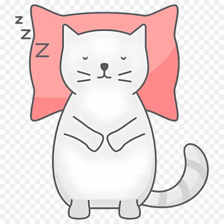 Gato Dormindo，Gato No Travesseiro PNG