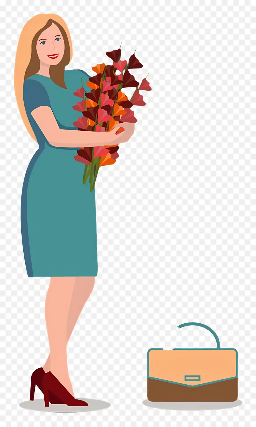 Dia Do Professor，Mulher Com Flores PNG