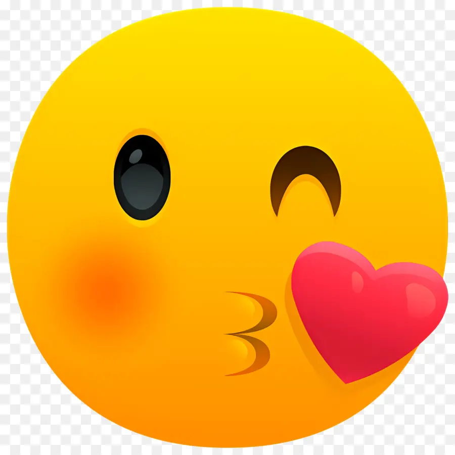 Beijo Emoji，Emoji De Rosto Piscando PNG