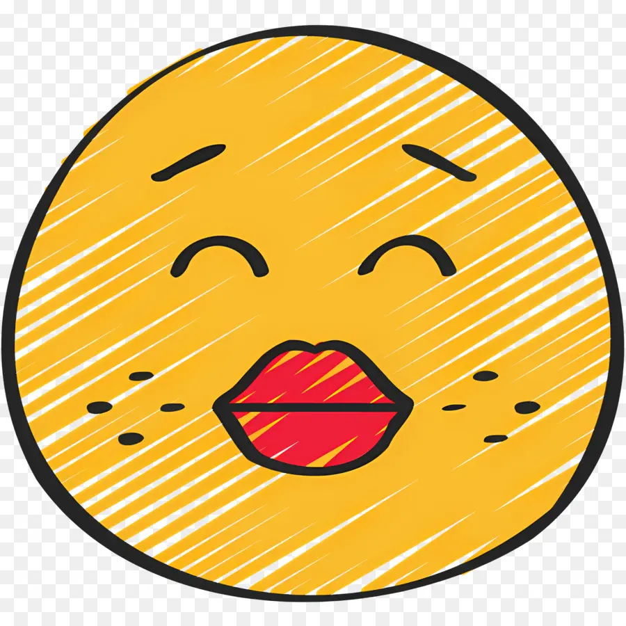 Beijo Emoji，Cara Beijando PNG