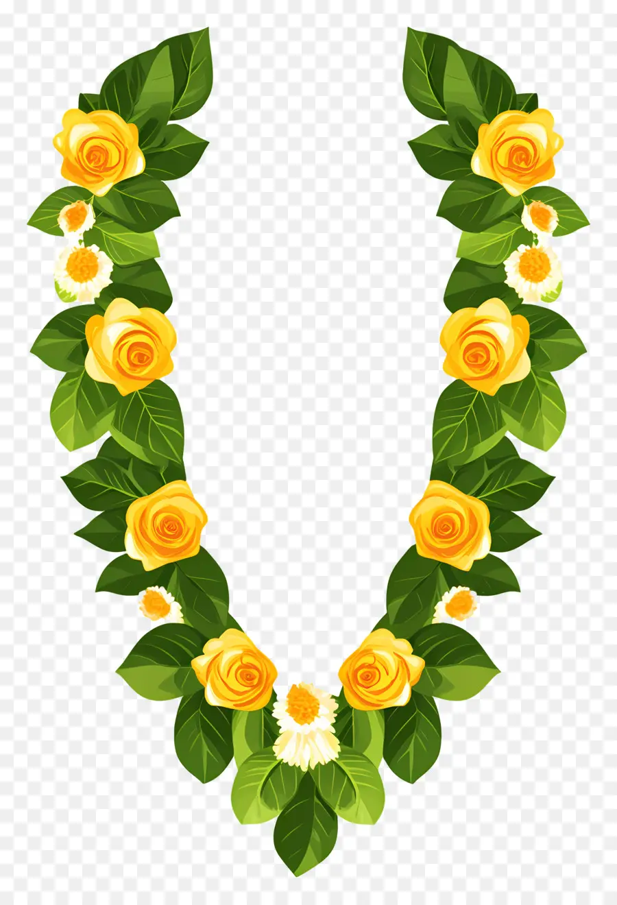 Guirlanda Ugadi，Guirlanda De Flores Amarelas PNG