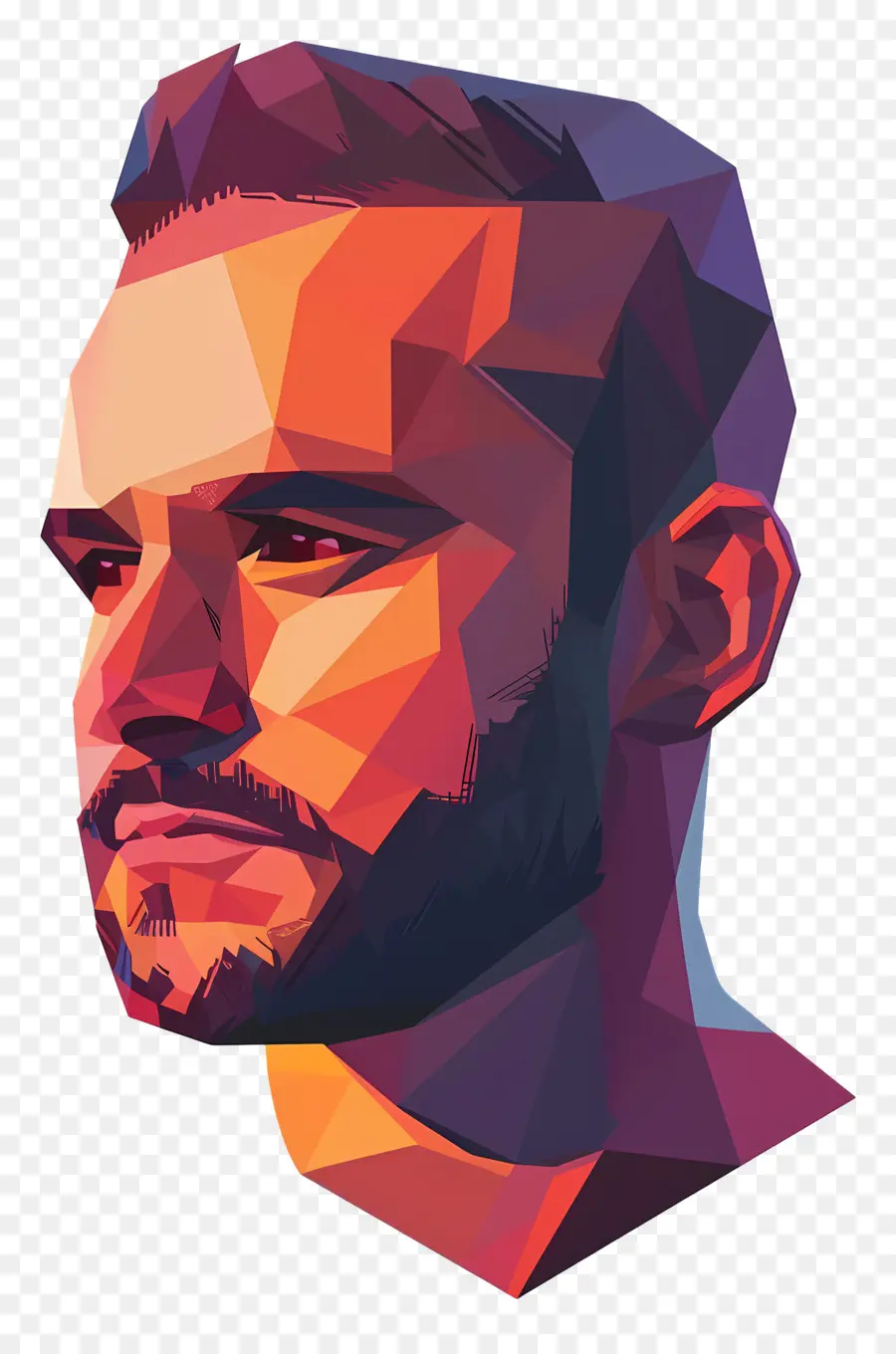 Cara De Homem，Retrato Geométrico PNG