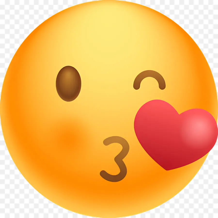 Beijo Emoji，Emoji Sorridente PNG