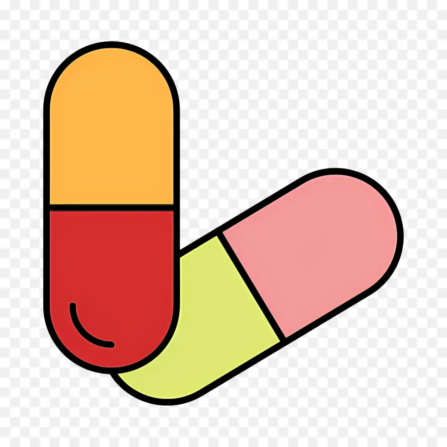 Cápsula De Medicamento，Comprimidos Coloridos PNG