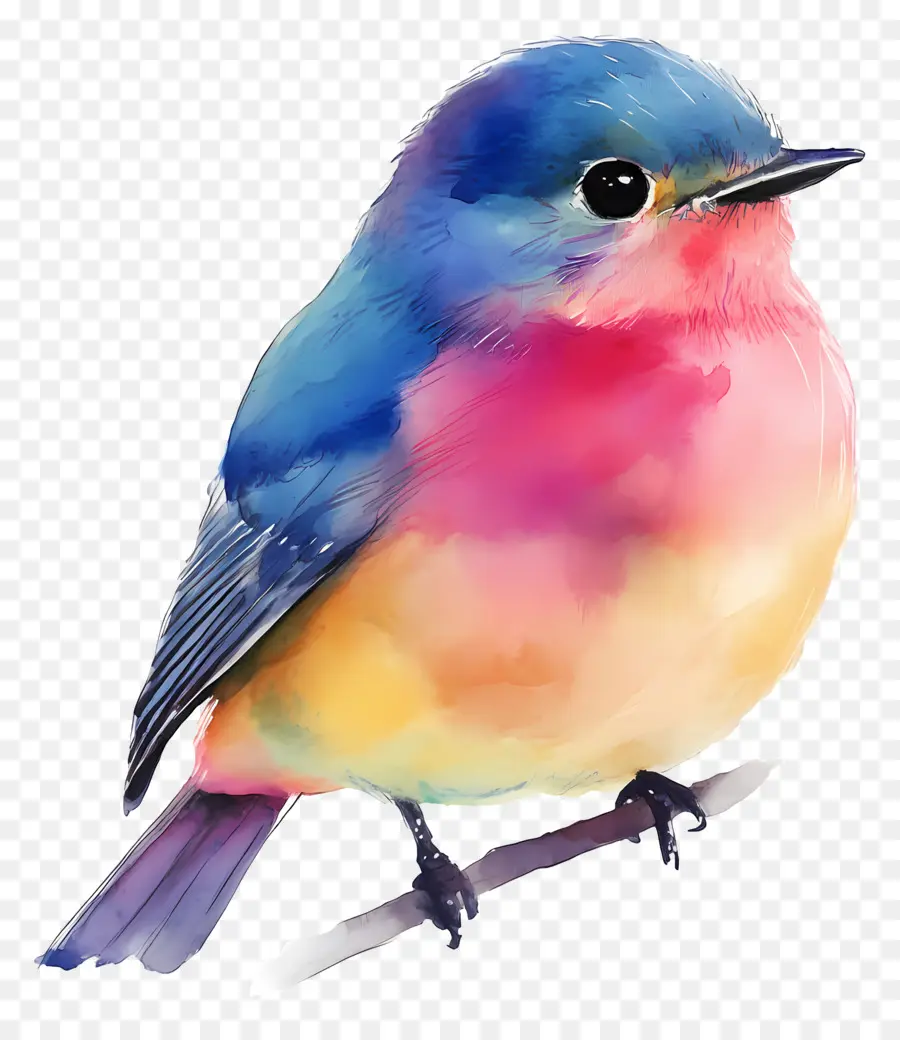 Pássaro Aquarela，Pássaro Colorido PNG