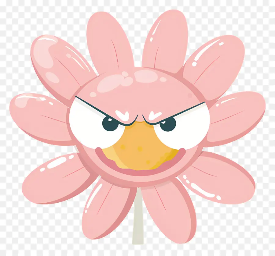 Emoji De Flor，Flor Rosa Irritada PNG