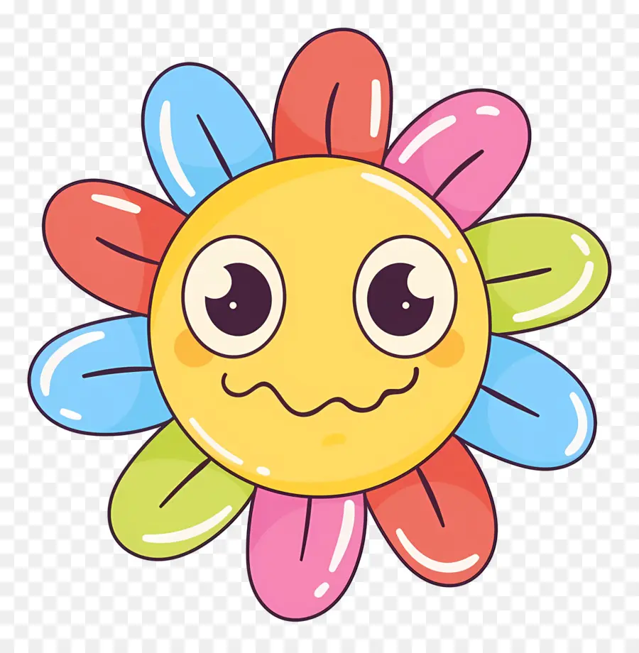 Emoji De Flor，Flor Fofa PNG