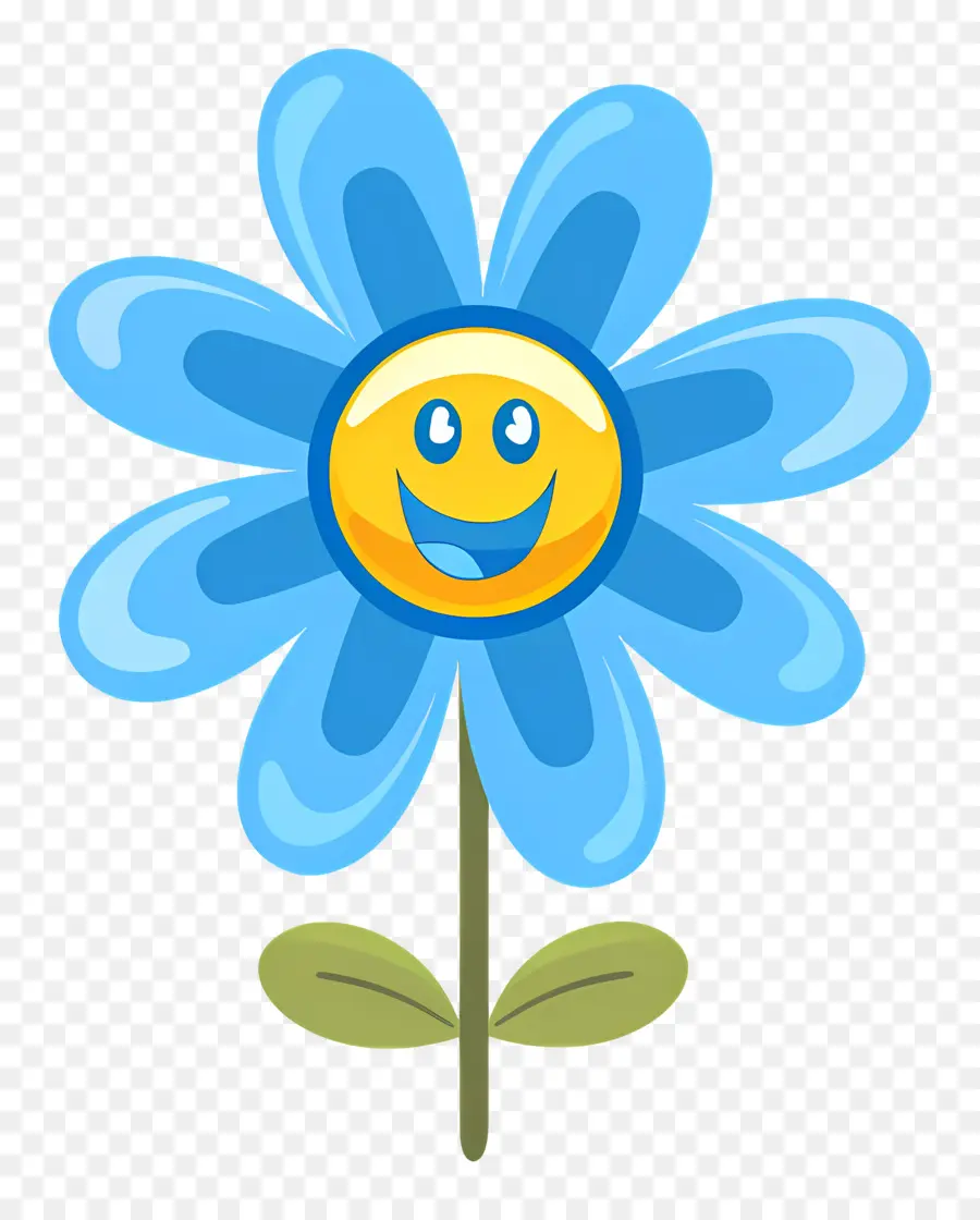 Emoji De Flor，Flor Azul PNG