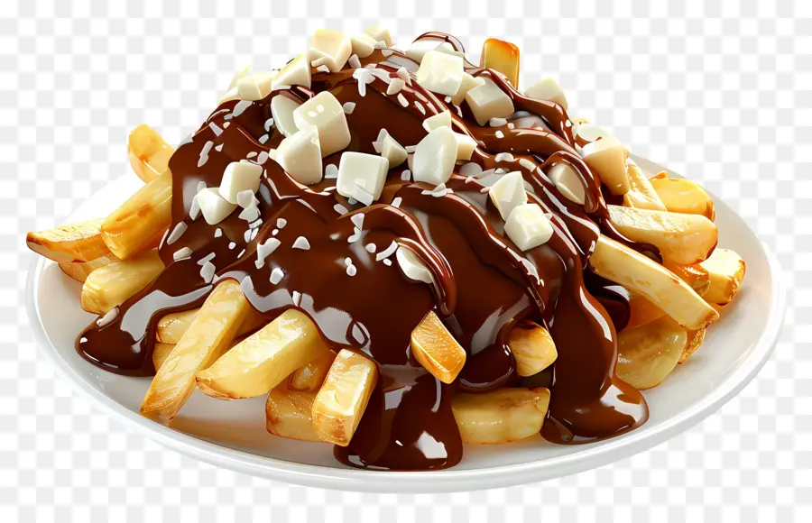 Poutine，Batatas Fritas Com Molho E Queijo PNG