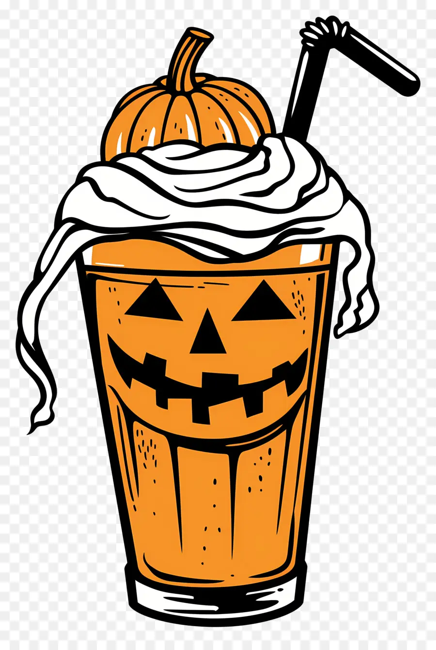 Milk Shake De Halloween，Milk Shake De Abóbora PNG