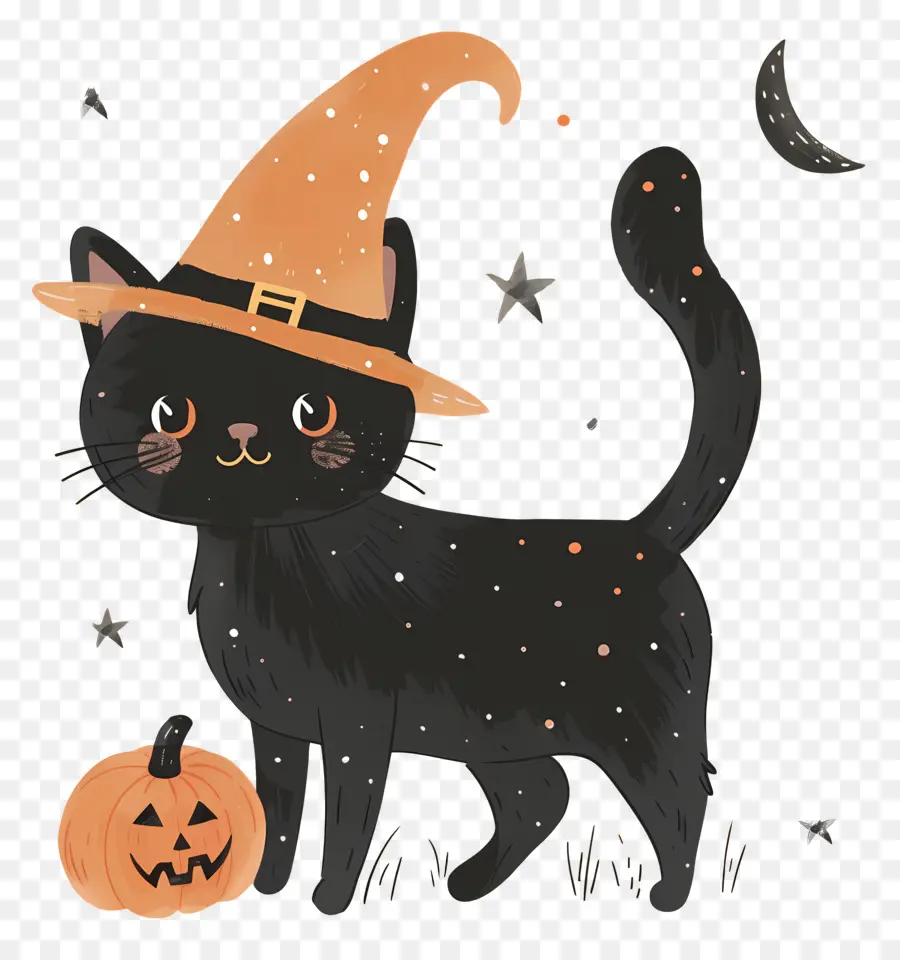 Gato De Halloween，Gato Preto PNG