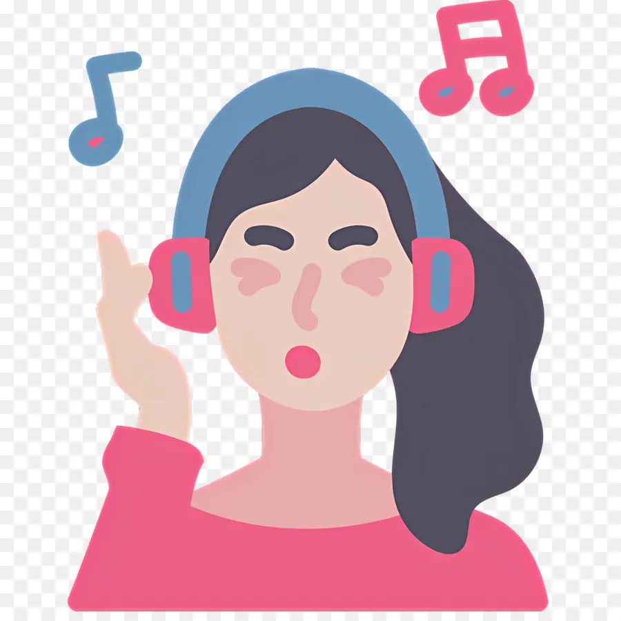 Ouvindo Música，Garota Com Fones De Ouvido PNG