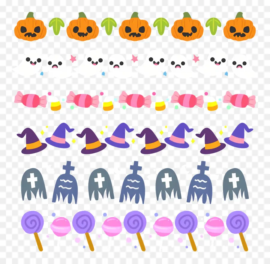 Fronteira De Halloween，Ícones De Halloween PNG