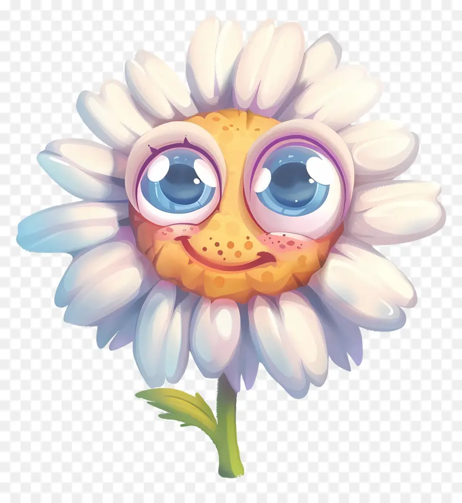 Emoji De Flor，Flor Fofa Com Olhos Grandes PNG