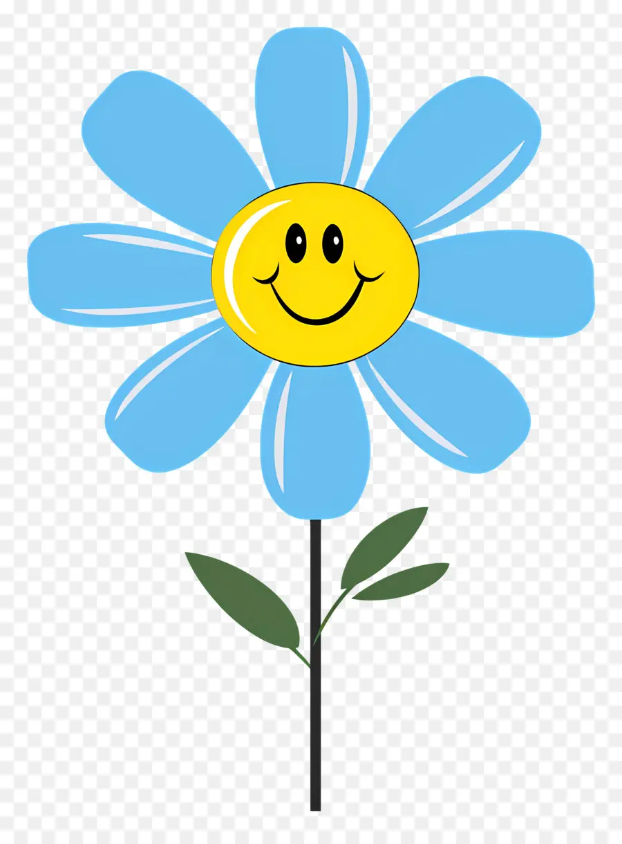 Emoji De Flor，Flor Azul PNG