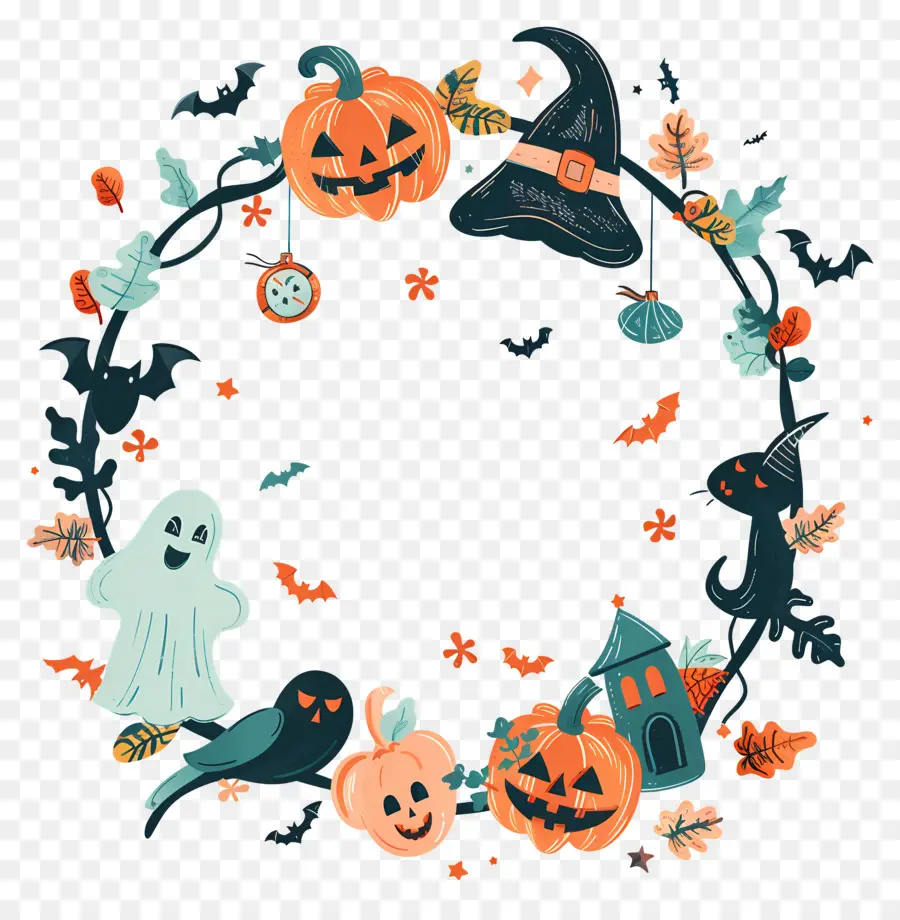 Moldura De Halloween，Guirlanda De Halloween PNG