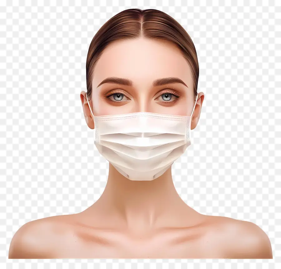 Linda Mulher，Mulher Com Máscara Facial PNG