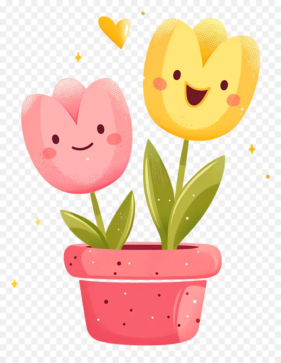 Emoji De Flor，Tulipas Fofas PNG