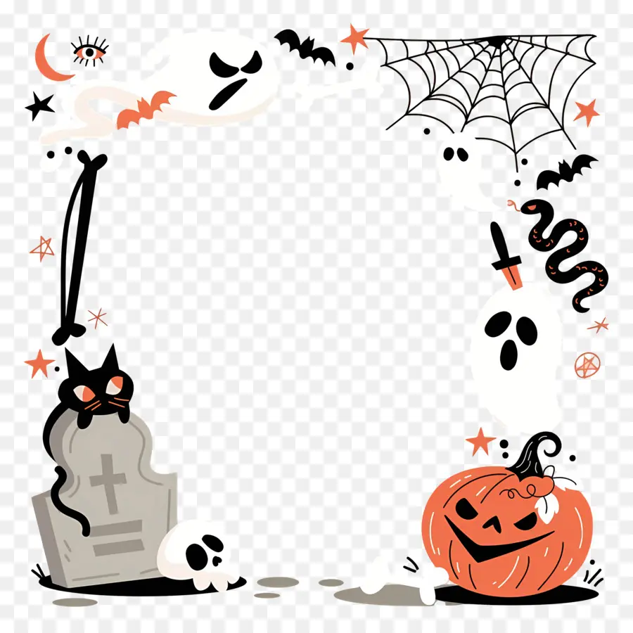 Moldura De Halloween，Abóbora PNG